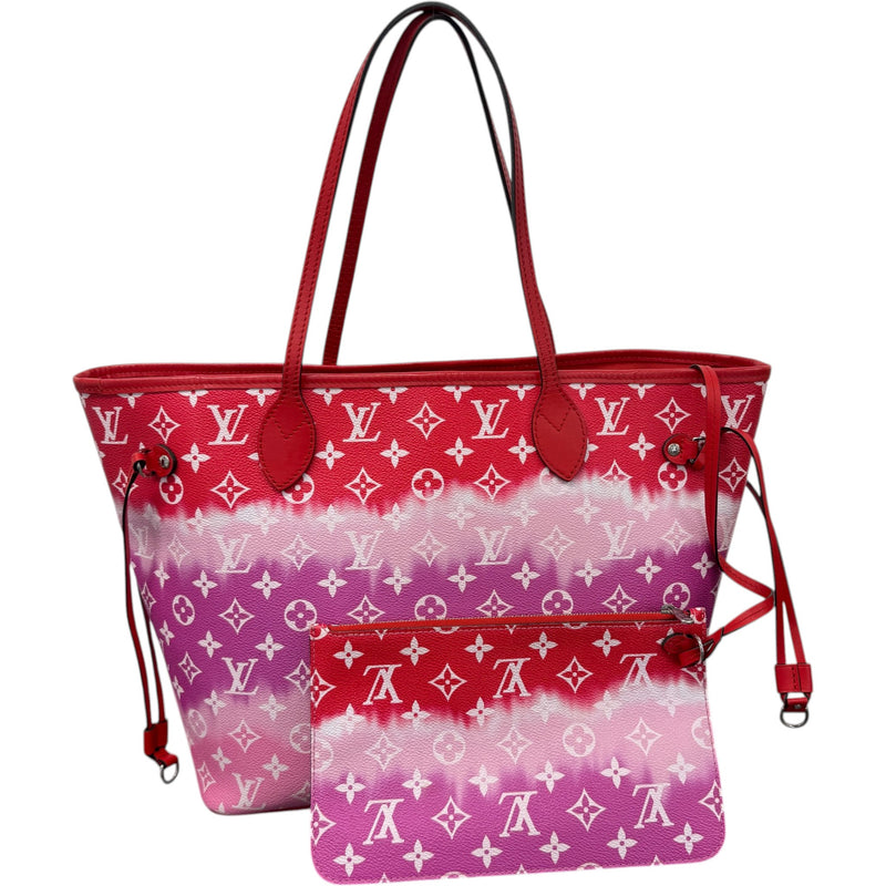 Women's Monogram Escale Neverfull MM Handbag Red