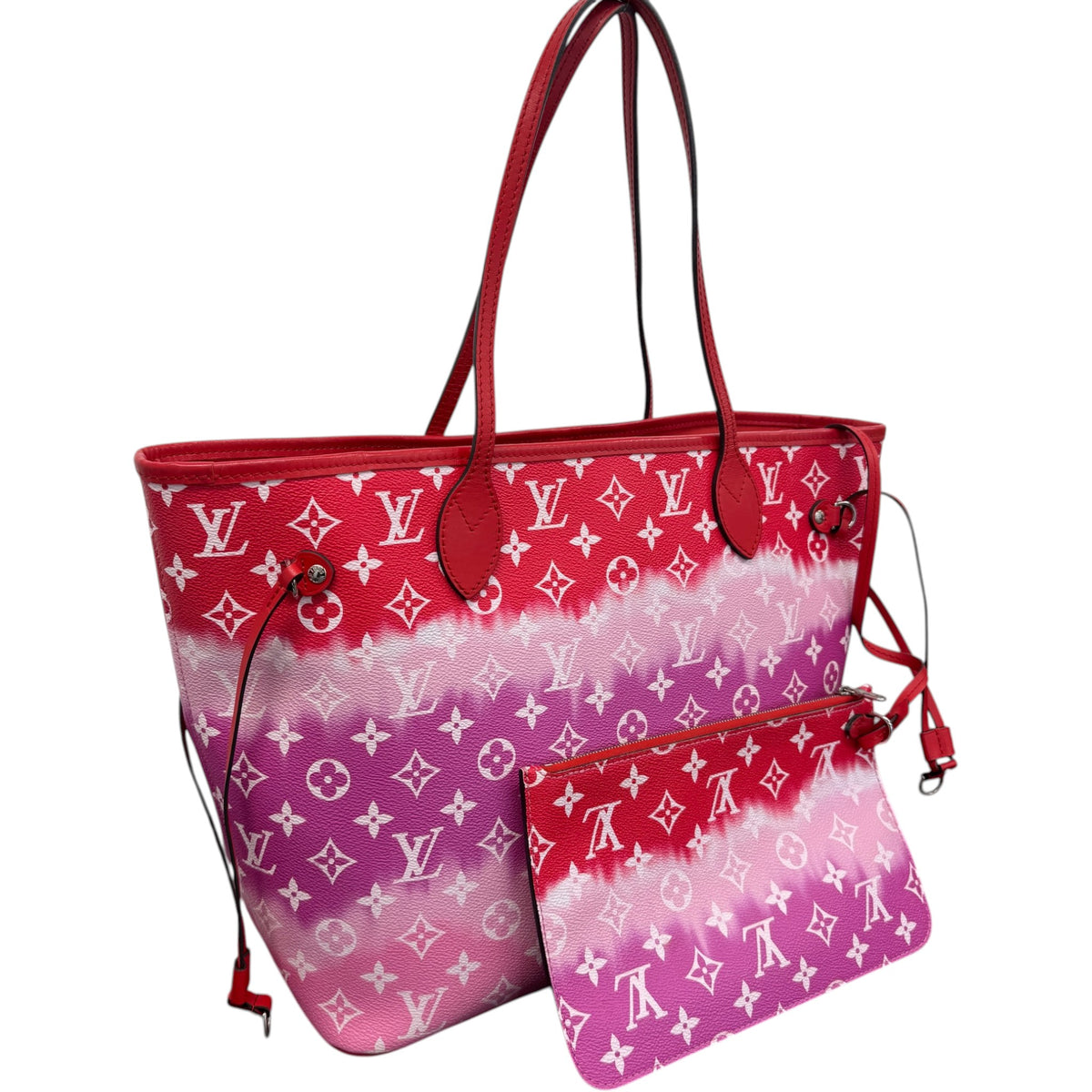 Women's Monogram Escale Neverfull MM Handbag Red - Photo 4