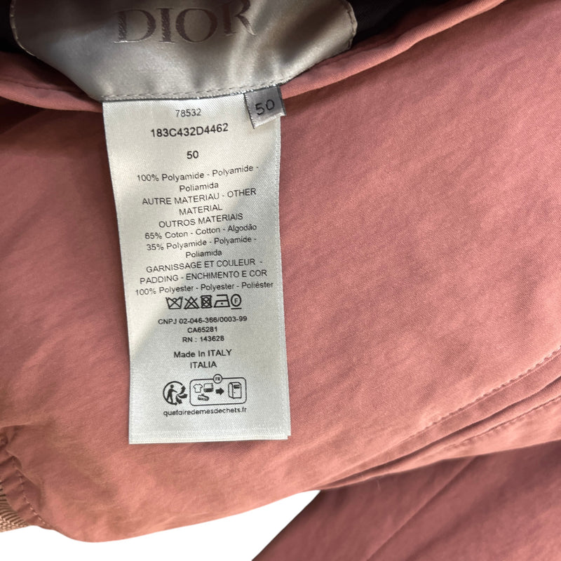 Men's Oblique Reversible Bomber Jacket Burgundy Size L