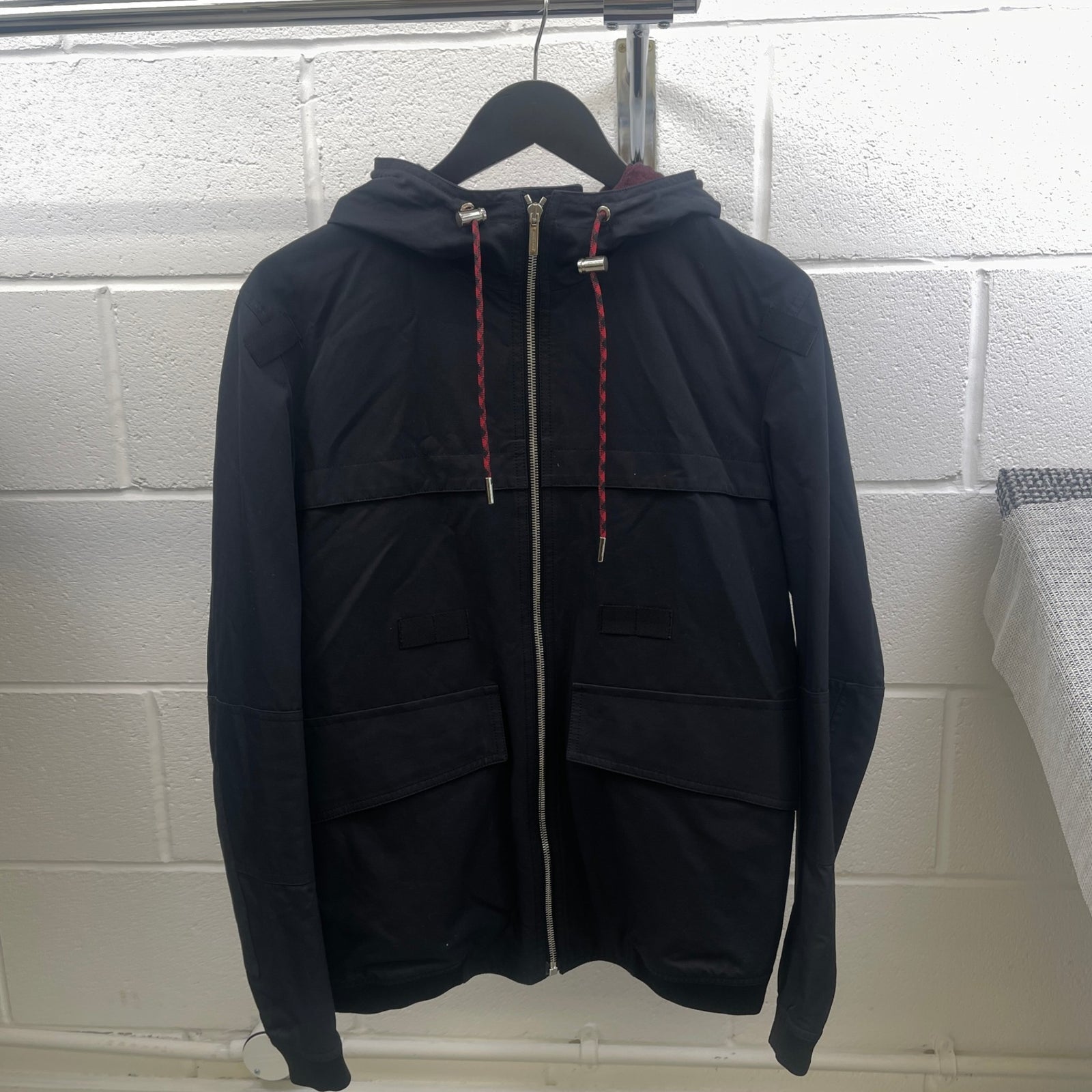 Men's Zipped Hooded Parka Jacket Black Size IT 48 / M - Photo 9