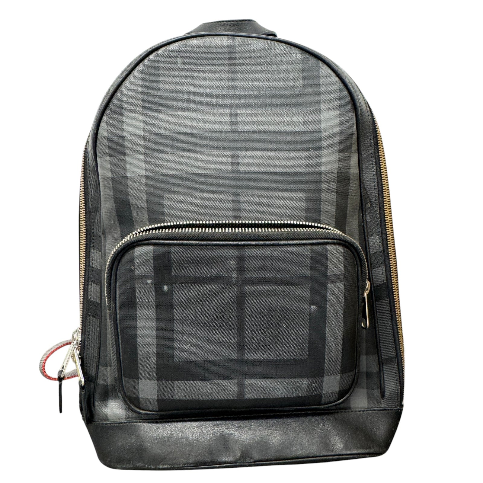 Men's City Check Zip Backpack Black - Photo 1
