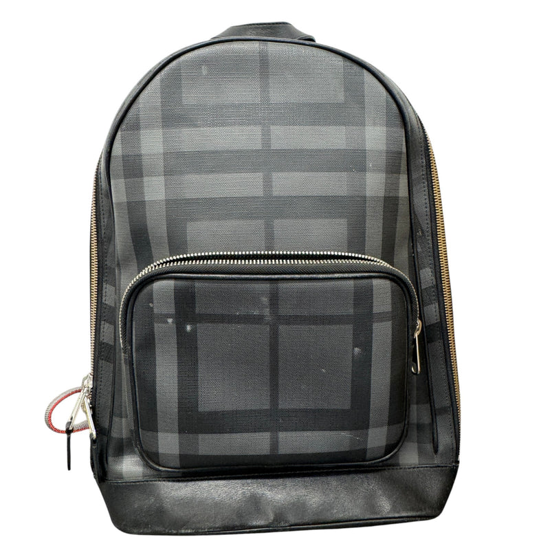 Men's City Check Zip Backpack Black