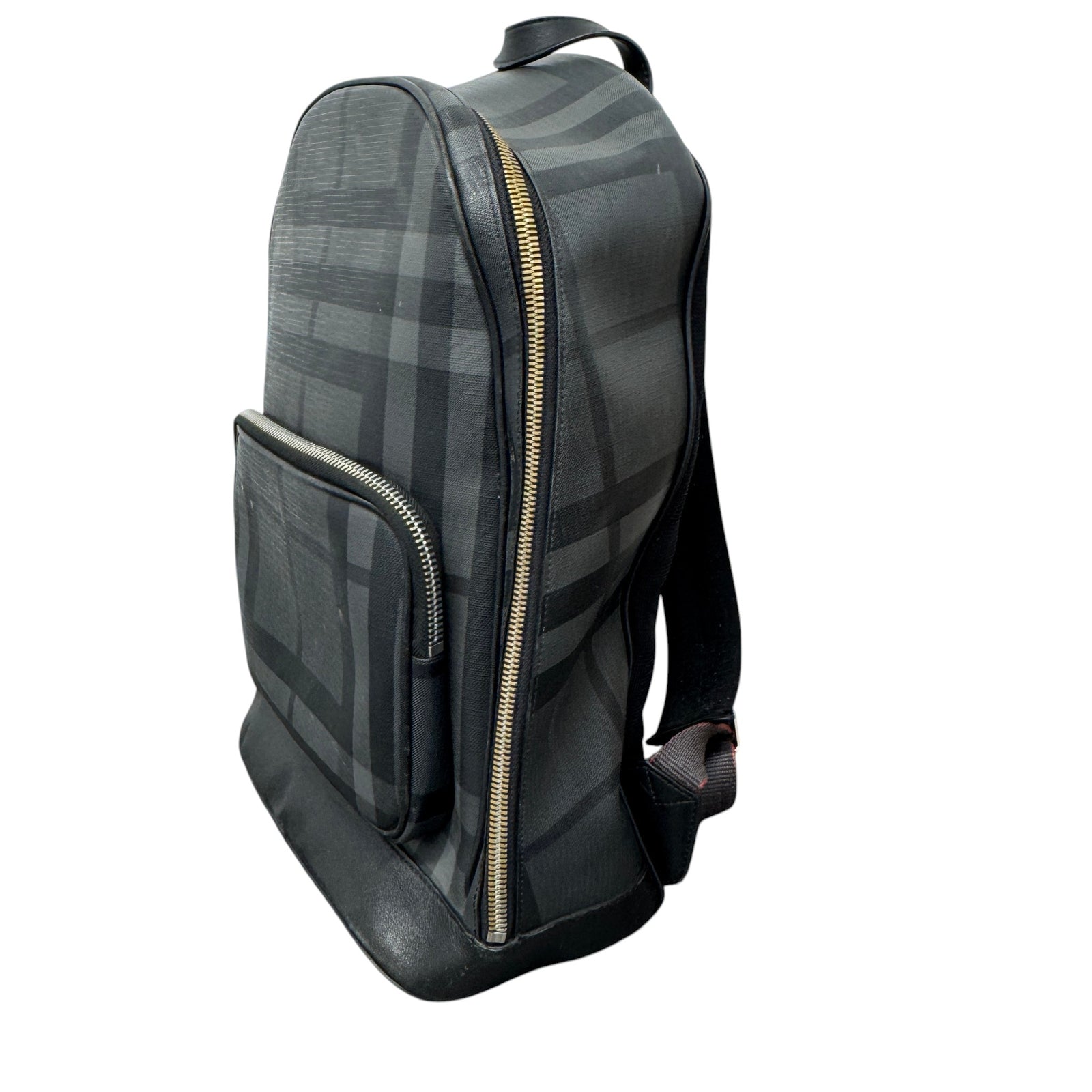 Men's City Check Zip Backpack Black - Photo 4