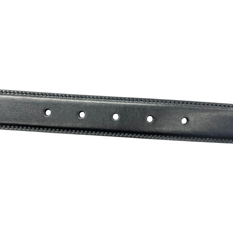Gucci Women's Engraved Logo Square Buckle Belt Black