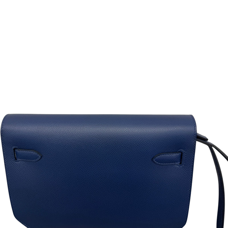 Men's Kelly Depeches 25 Bleu Nuit Epsom Palladium Pouch Navy