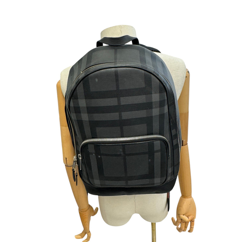 Men's City Check Zip Backpack Black