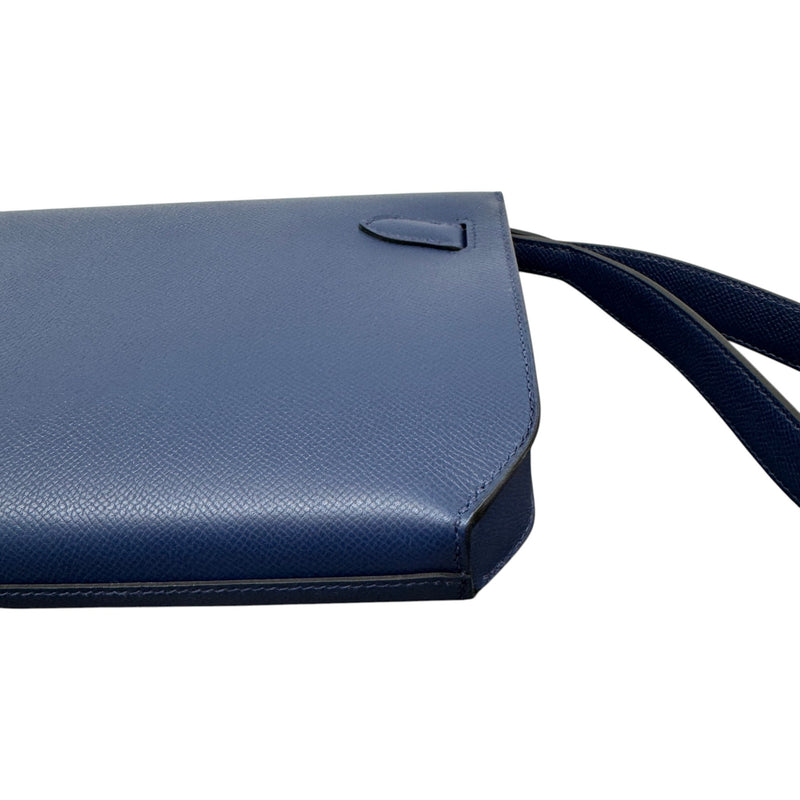 Men's Kelly Depeches 25 Bleu Nuit Epsom Palladium Pouch Navy