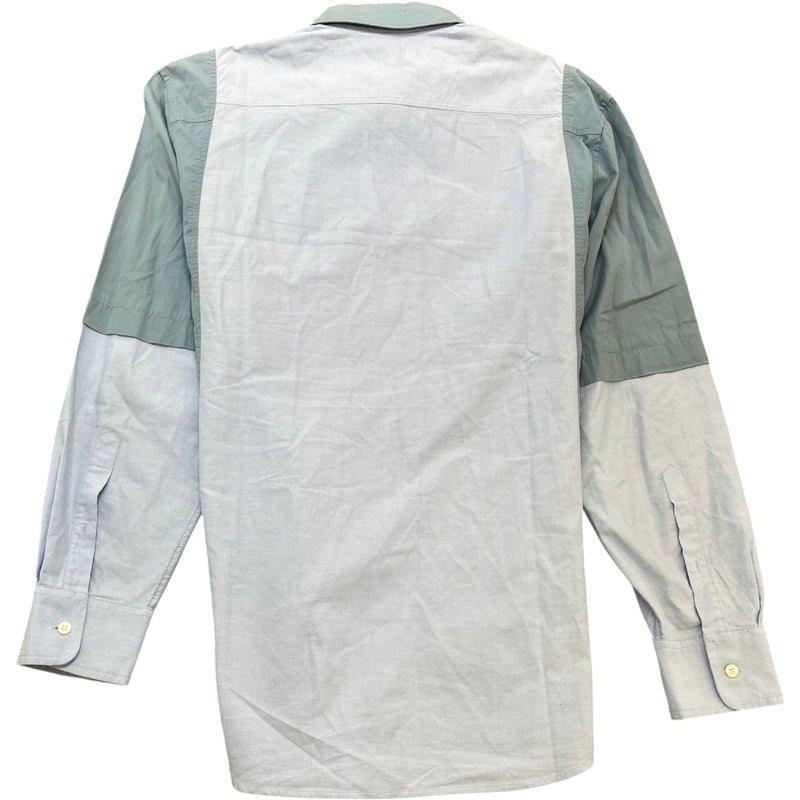 Men's Embroidered Logo Long Sleeve Shirt Blue Size L