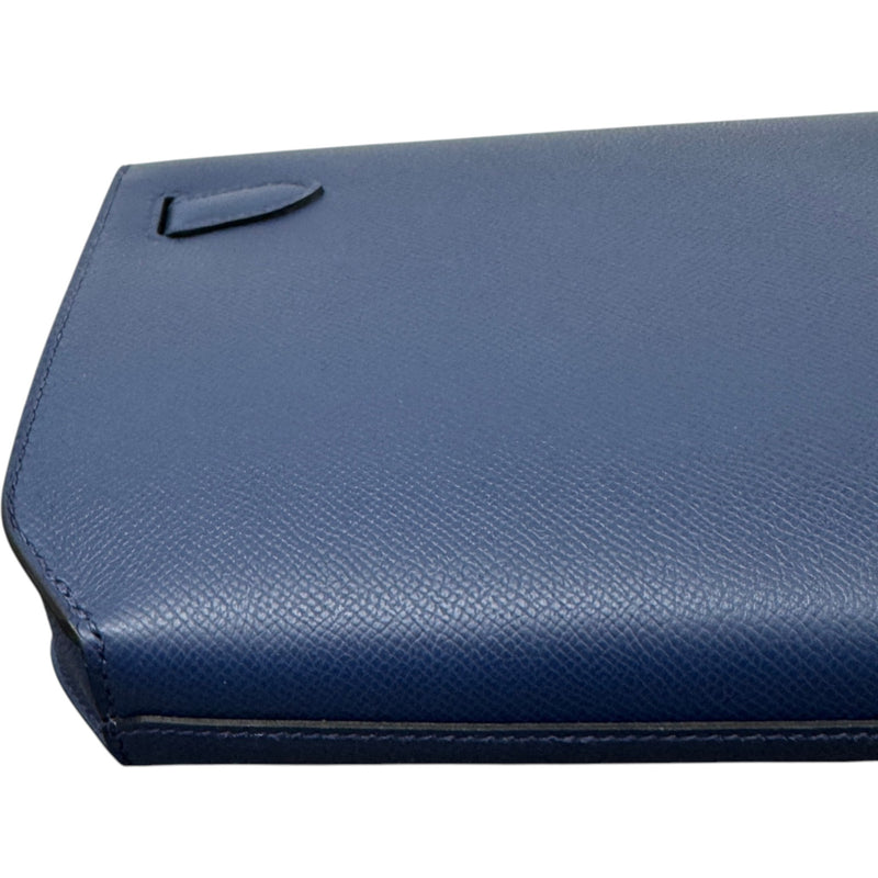 Men's Kelly Depeches 25 Bleu Nuit Epsom Palladium Pouch Navy
