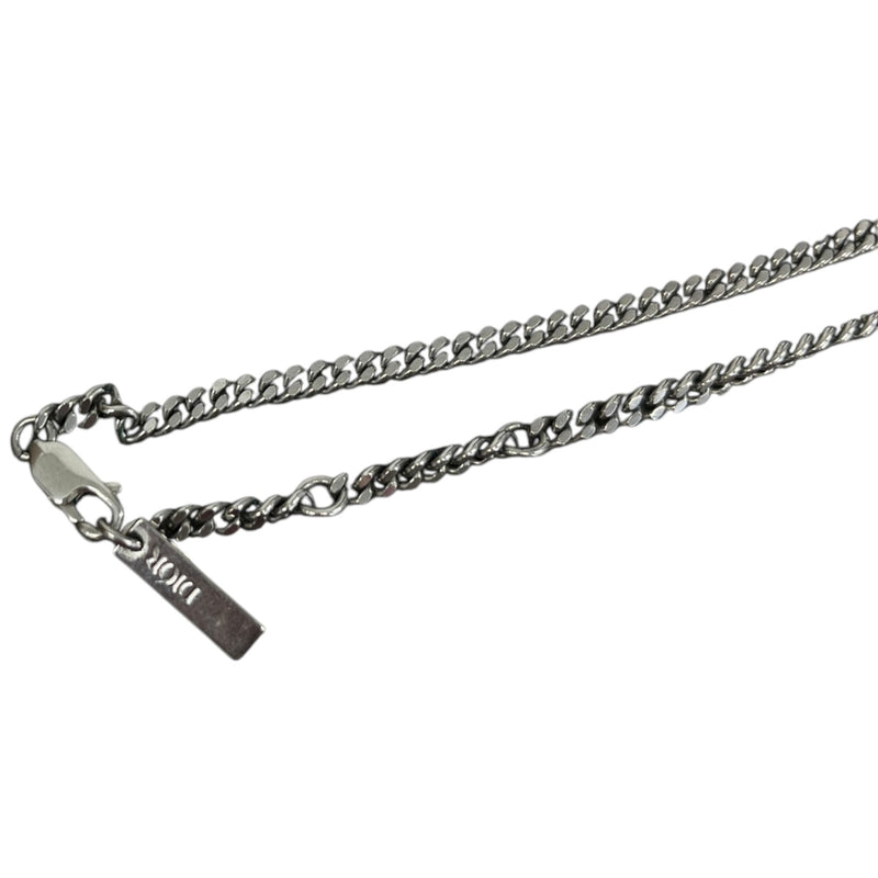 Men's Oblique Padlock Necklace Silver