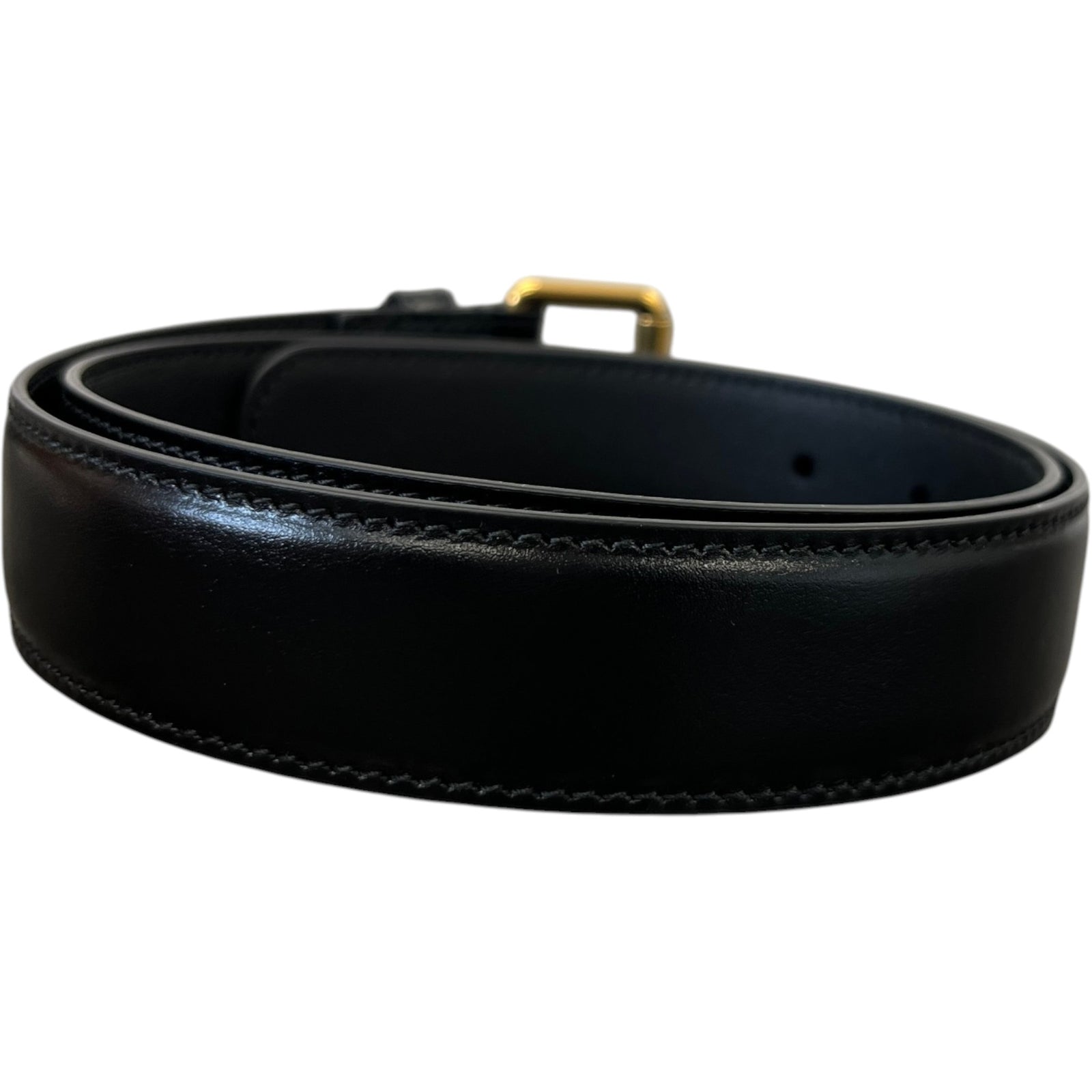 Gucci Women's Engraved Logo Square Buckle Belt Black - Photo 2