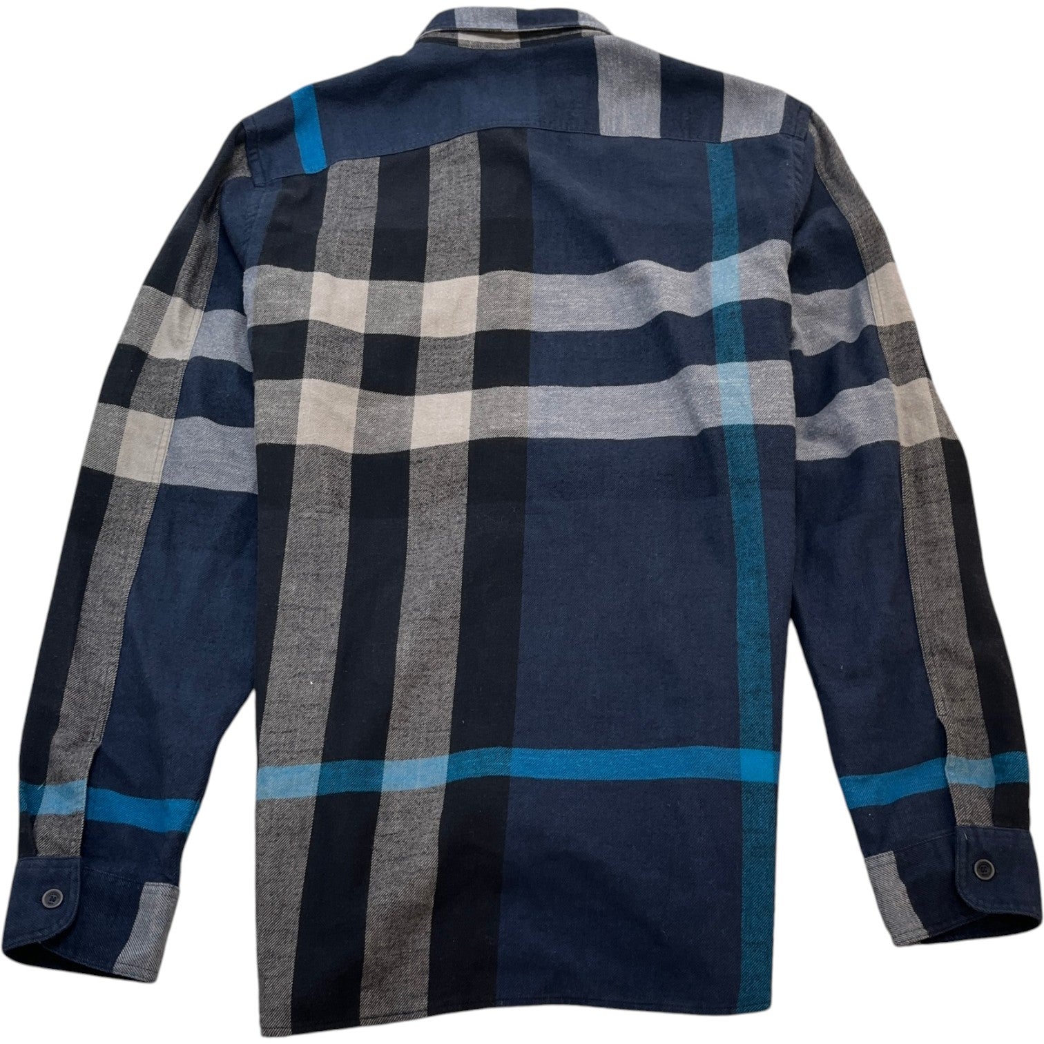 Men's Check Print Long Sleeve Shirt Navy Size M - Photo 2