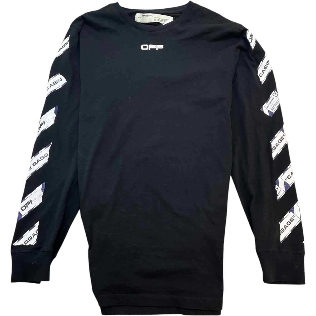 Men's Airport Tape Logo T-Shirt Black Size XL - Photo 1