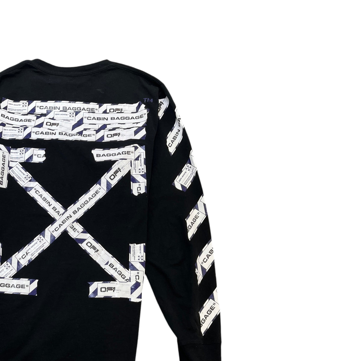 Men's Airport Tape Logo T-Shirt Black Size XL - Photo 4