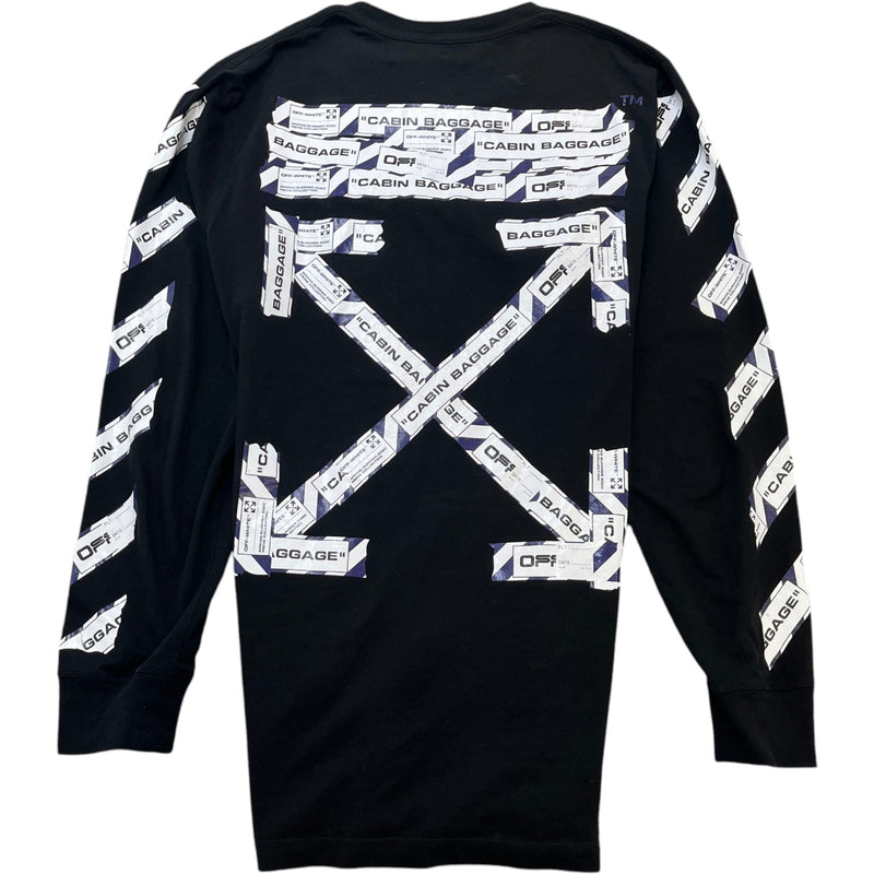 Men's Airport Tape Logo T-Shirt Black Size XL