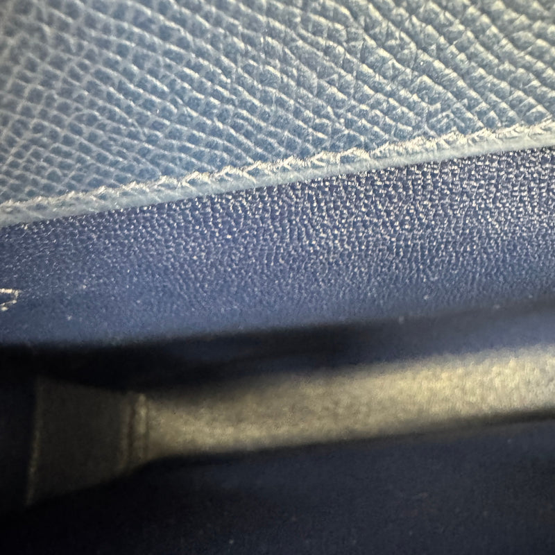 Men's Kelly Depeches 25 Bleu Nuit Epsom Palladium Pouch Navy