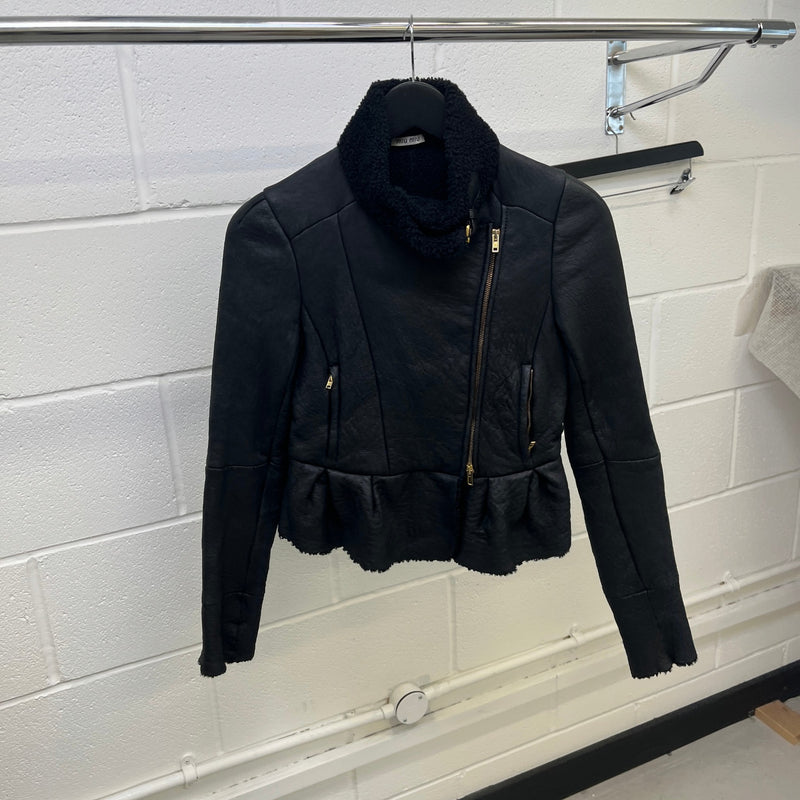 Women's Biker Style Jacket Black Size S / UK 8