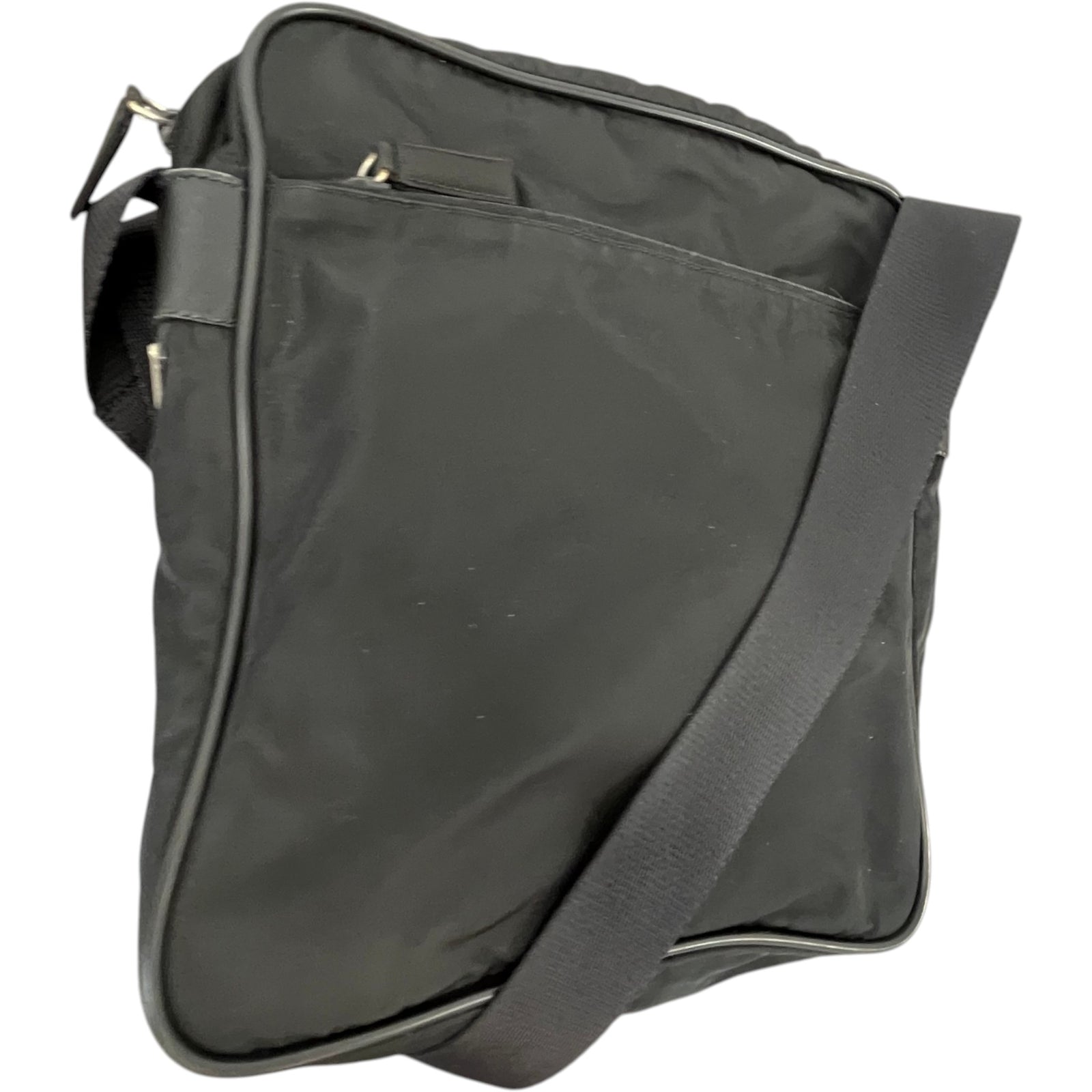 Men's Re-Nylon Plaque Logo Messenger Bag Black - Photo 5