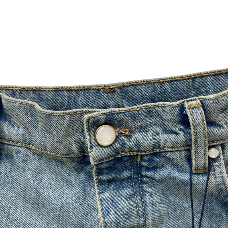 Men's Embroidered Lv Jeans Blue Size XS