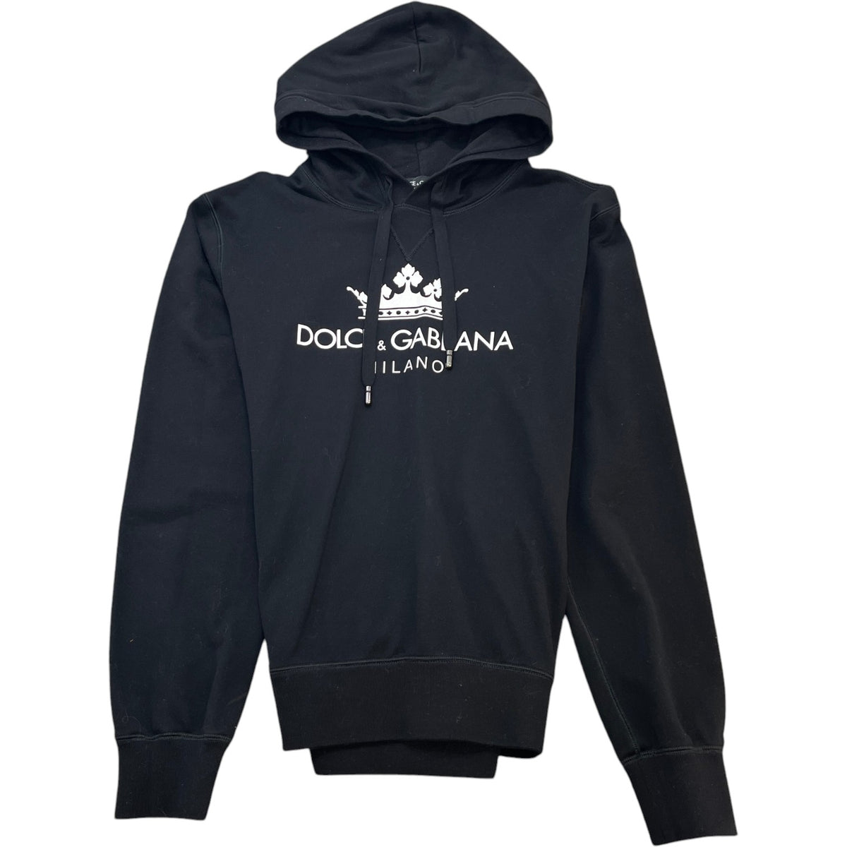 Men's Crown Logo Print Hoodie Black Size M - Photo 1