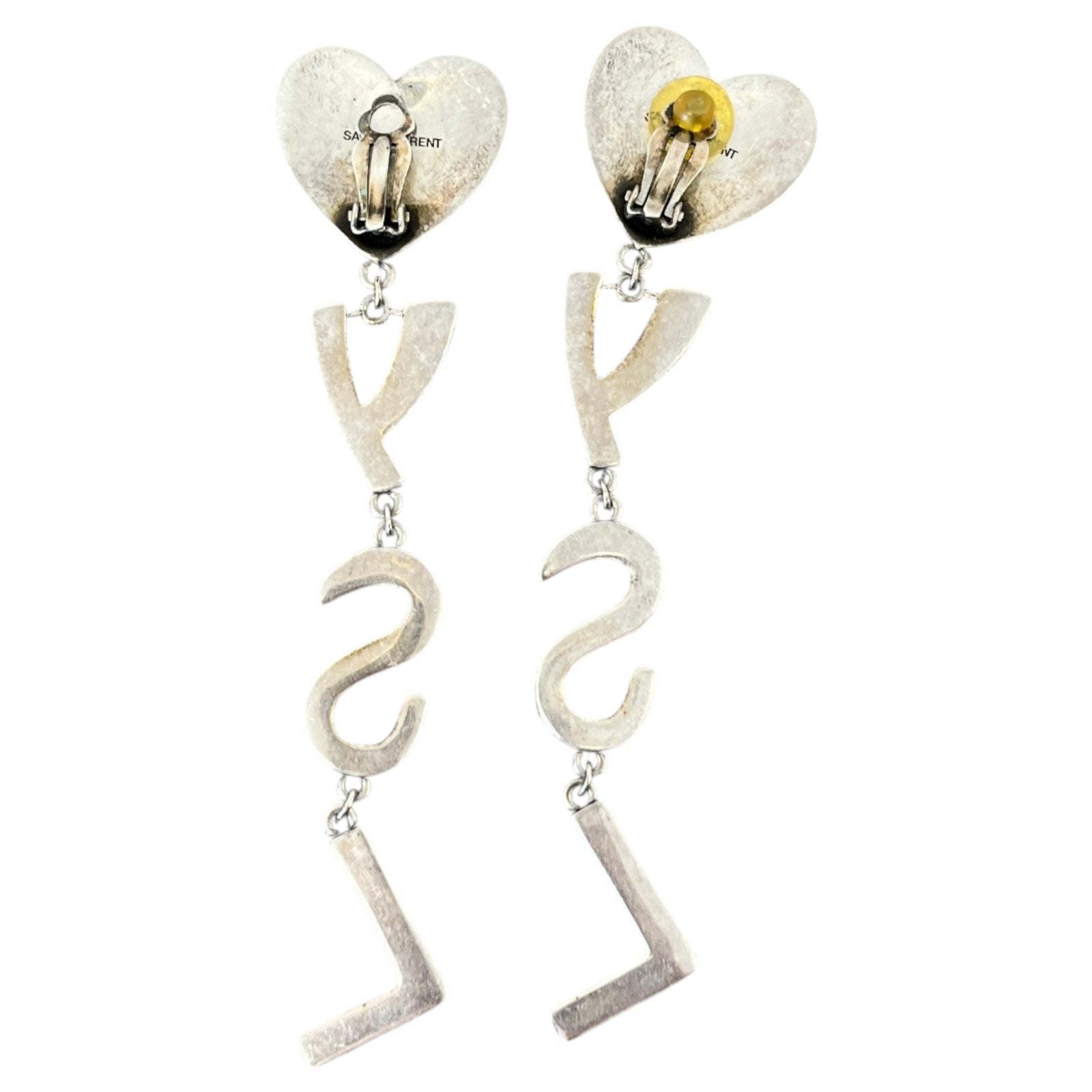 Women's Crystal Opyum Heart Clip On Earrings Silver - Photo 2