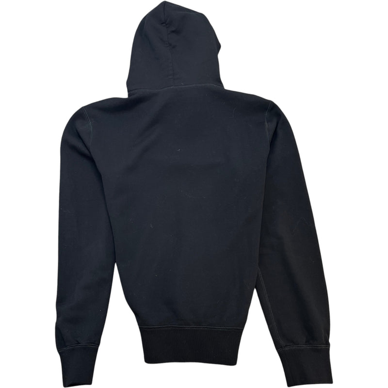 Men's Crown Logo Print Hoodie Black Size M