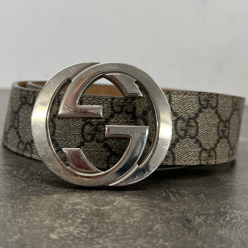Men's GG Supreme Belt Beige Size 34"