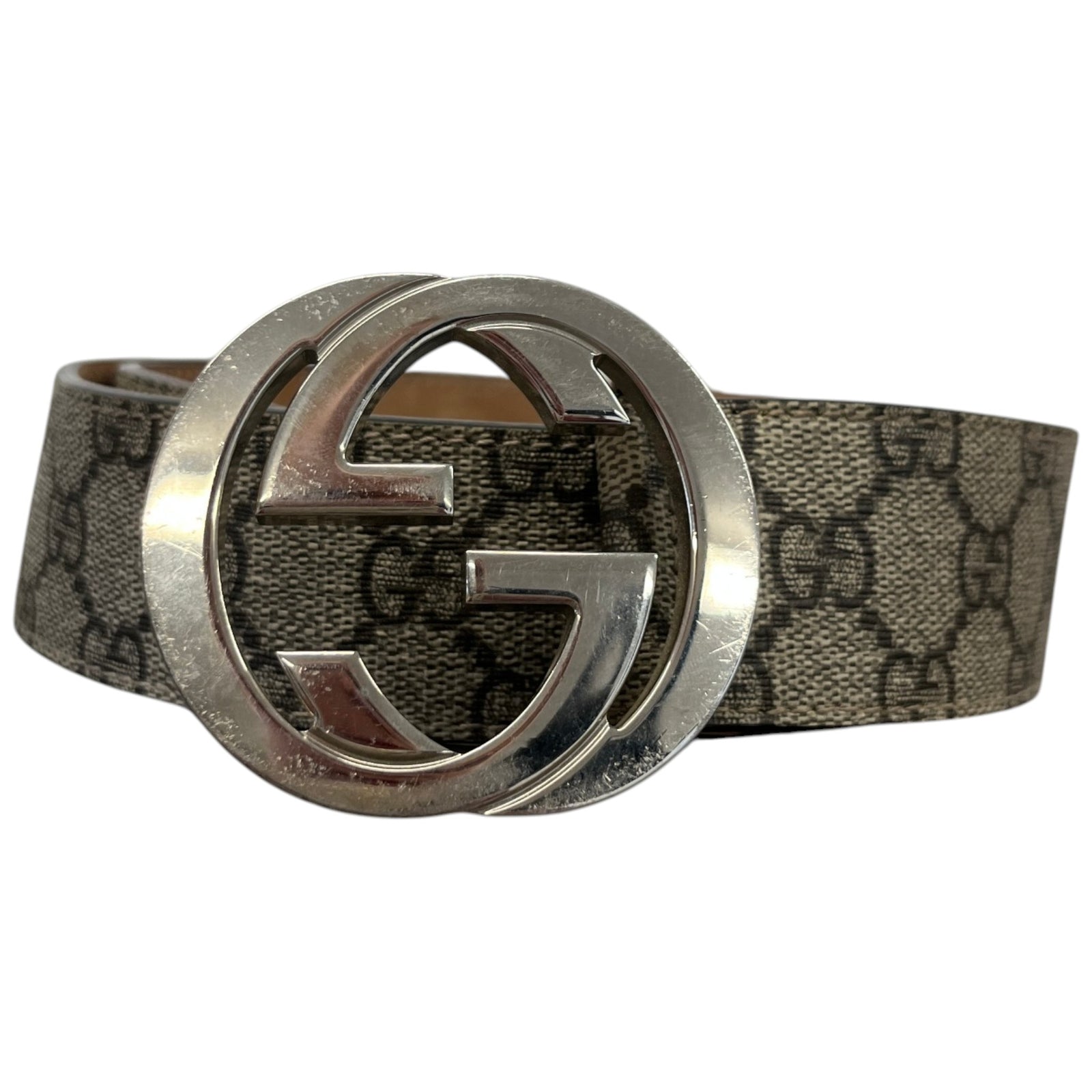 Men's GG Supreme Belt Beige Size 34" - Photo 1