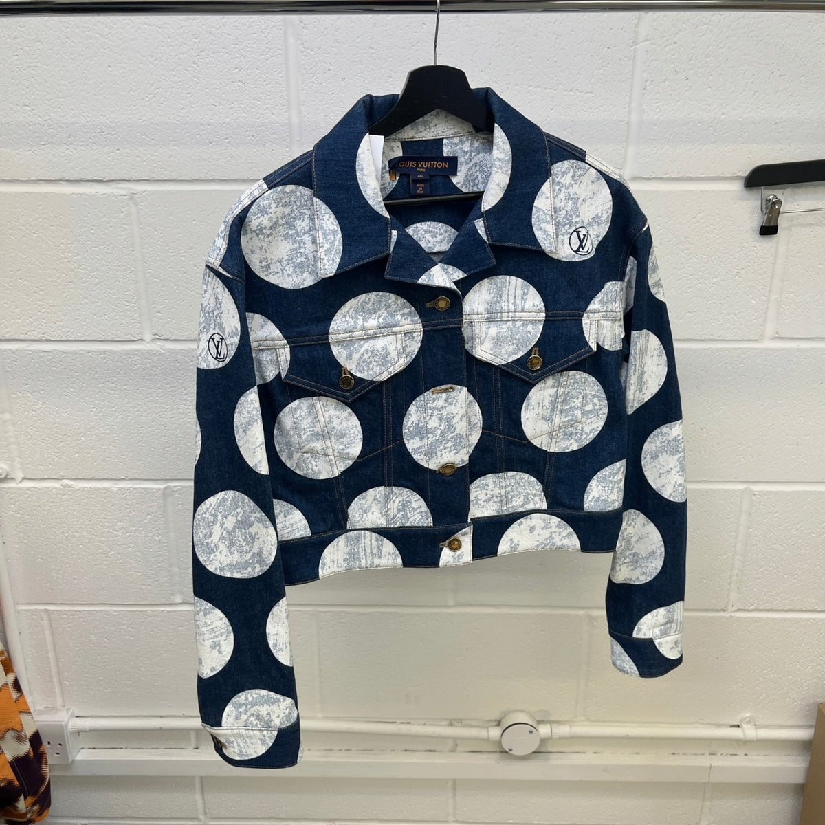 Women's Planet Polka Dot Denim Jacket Blue Size L / UK 12 - Photo 8