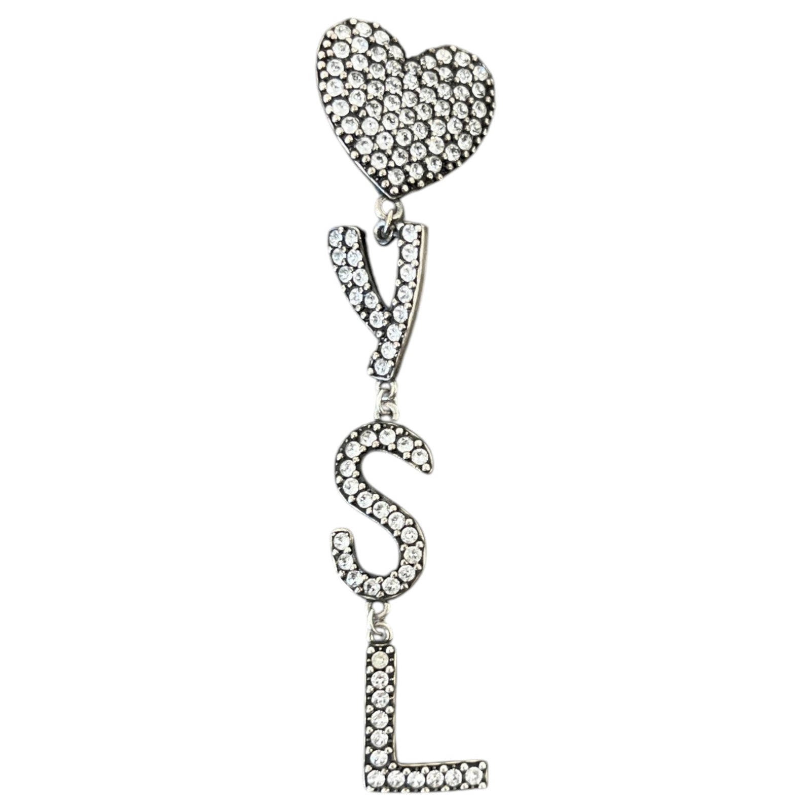 Women's Crystal Opyum Heart Clip On Earrings Silver - Photo 6