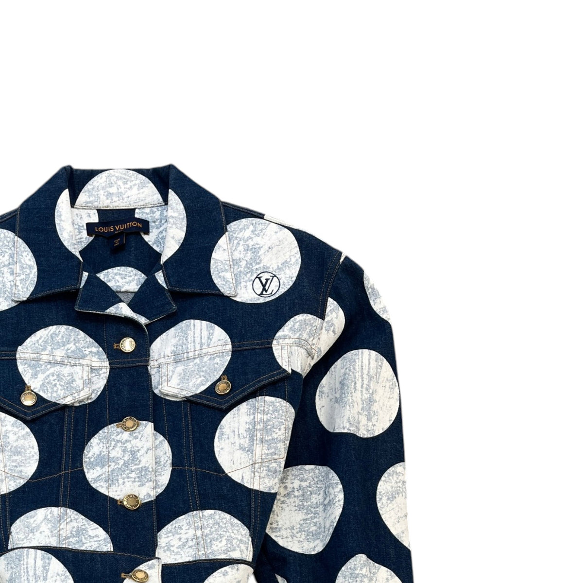 Women's Planet Polka Dot Denim Jacket Blue Size L / UK 12 - Photo 4