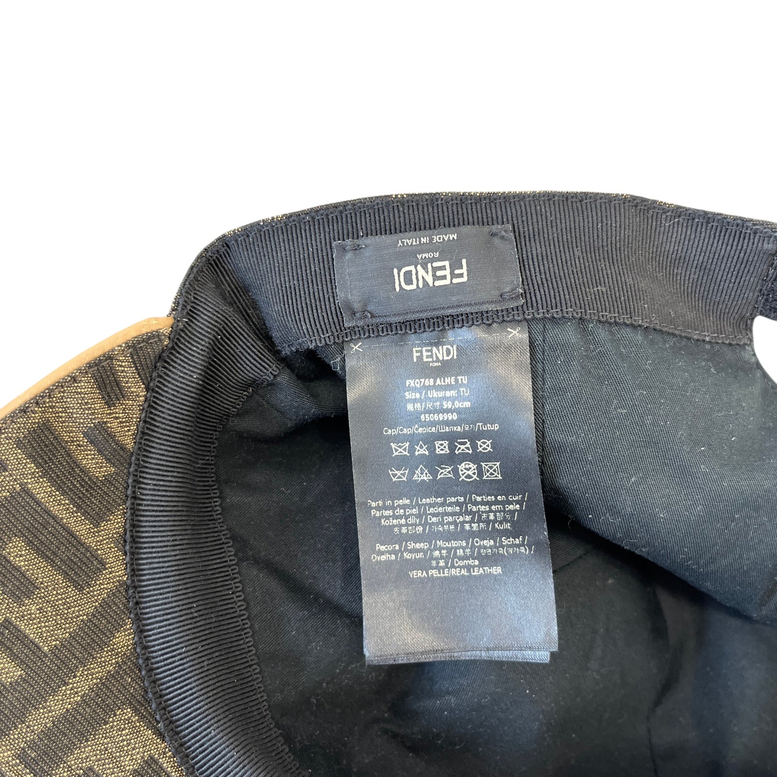 Men's Ff Monogram Cap Brown - Photo 7
