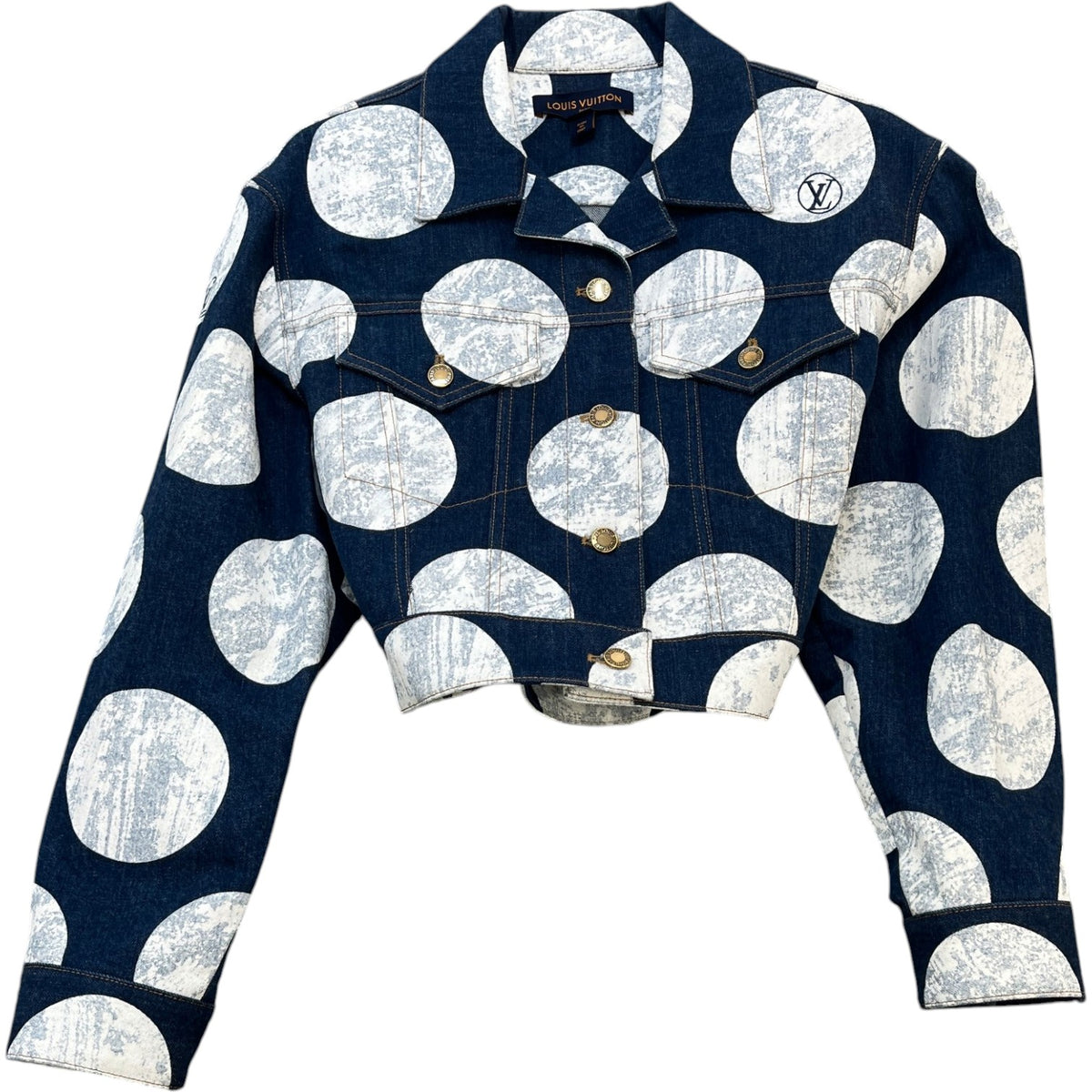 Women's Planet Polka Dot Denim Jacket Blue Size L / UK 12 - Photo 1