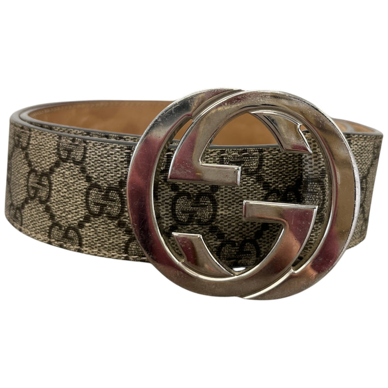 Men's GG Supreme Belt Beige Size 34"