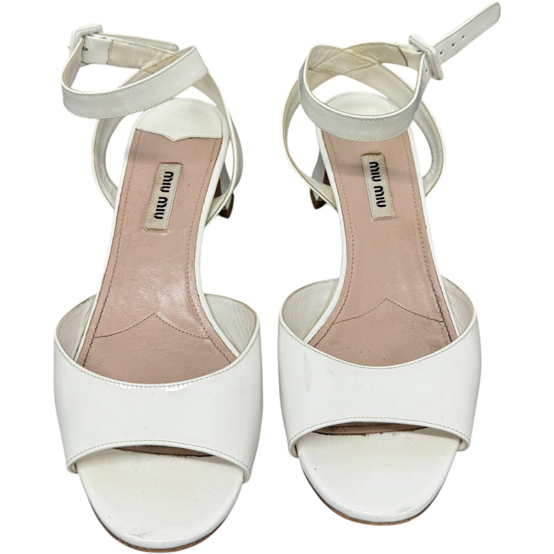Women's Ankle Strap Heels White Size UK 6 / EU 39