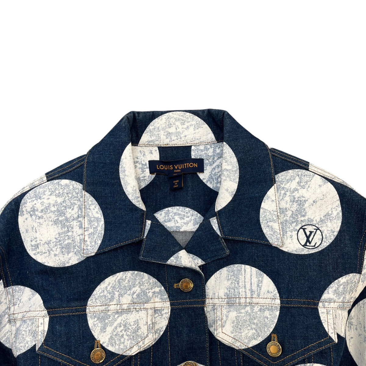 Women's Planet Polka Dot Denim Jacket Blue Size L / UK 12 - Photo 6