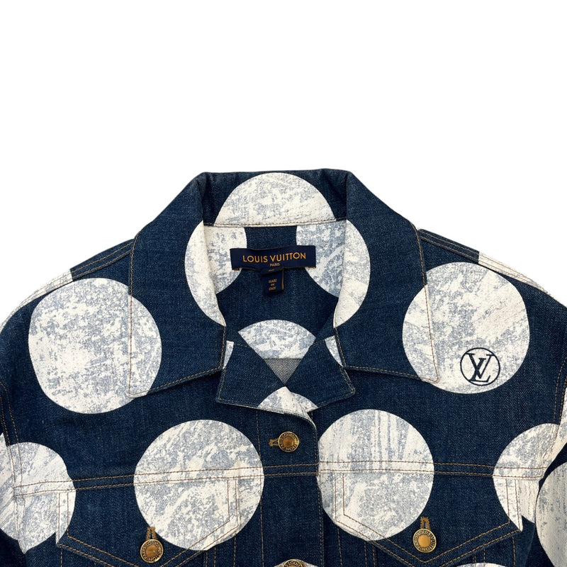 Women's Planet Polka Dot Denim Jacket Blue Size L / UK 12