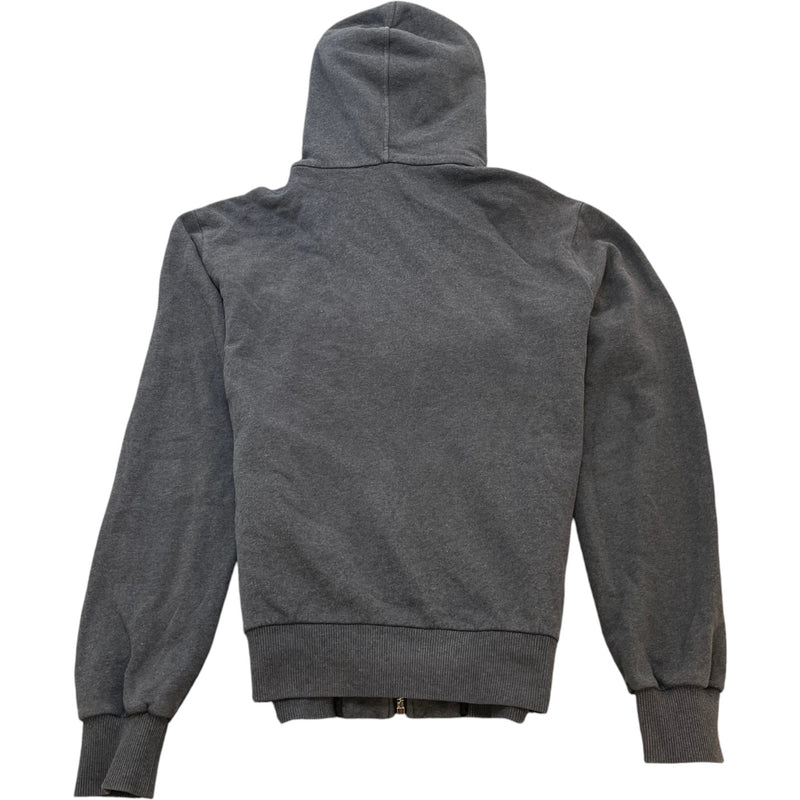 Men's Plaque Logo Zip Up Hoodie Grey Size IT 50 / UK L