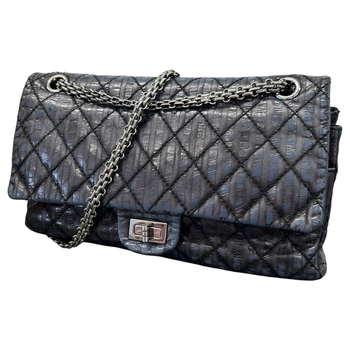 Women's Striped 2.55 Reissue 226 Flap Handbag Navy - Photo 5