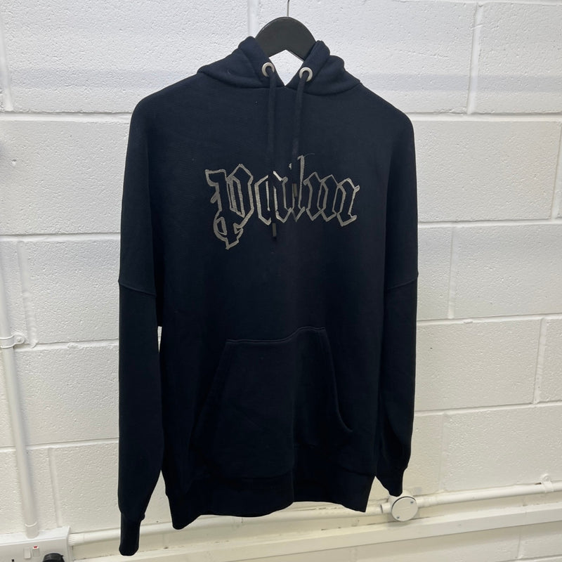 Men's Logo Print Hoodie Black Size S