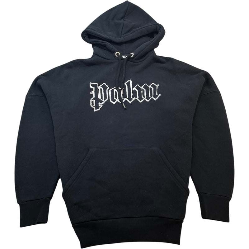 Men's Logo Print Hoodie Black Size S