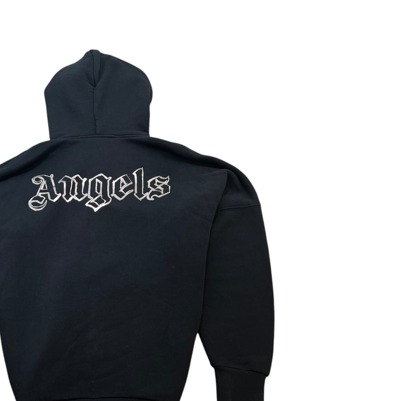 Men's Logo Print Hoodie Black Size S