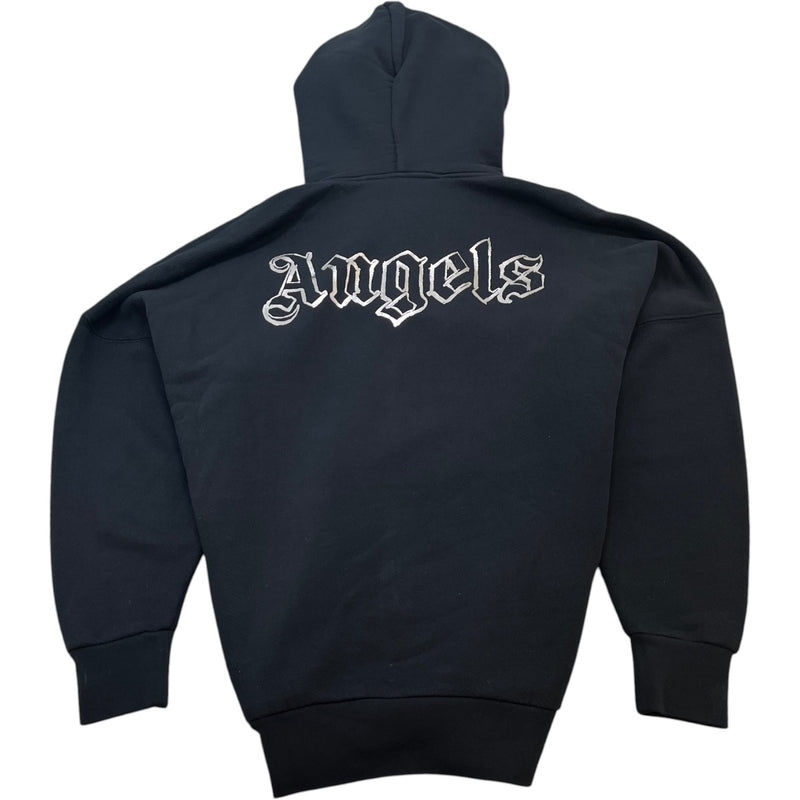 Men's Logo Print Hoodie Black Size S