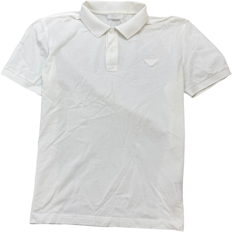 Men's Triangle Logo Polo Shirt White Size XL