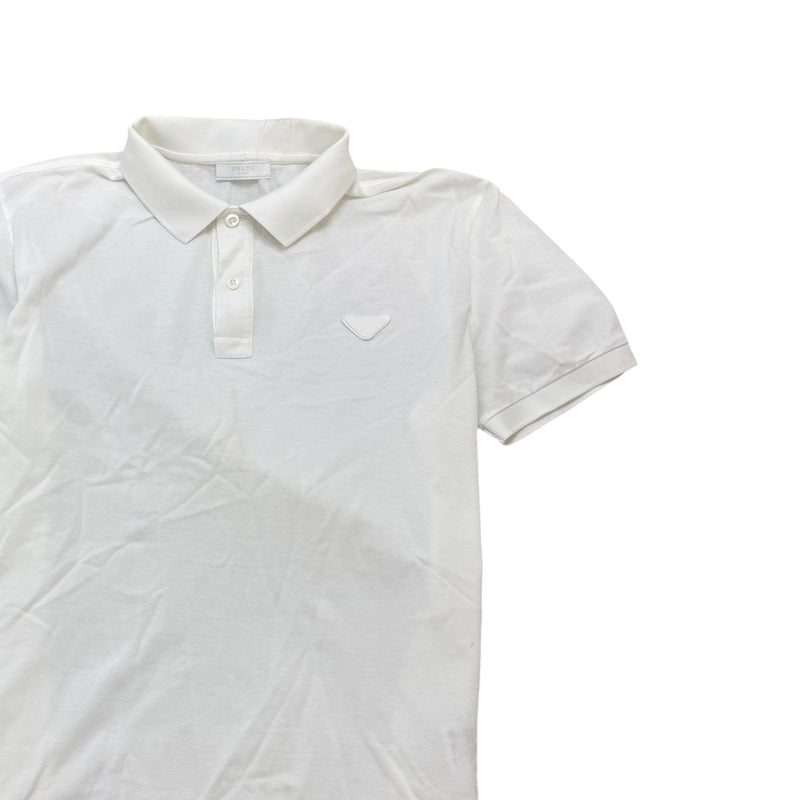Men's Triangle Logo Polo Shirt White Size XL