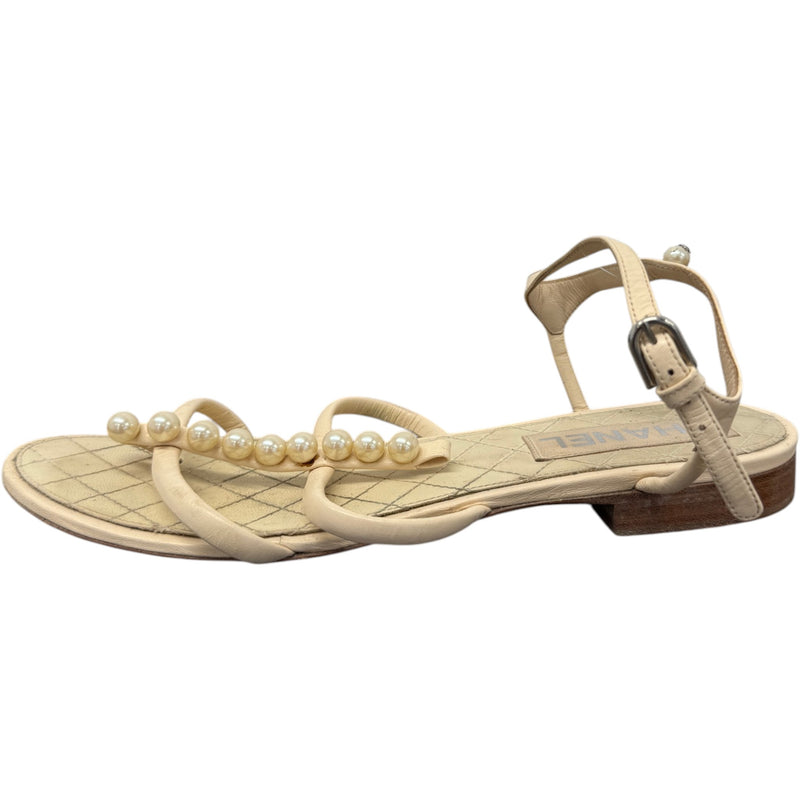 Women's Pearl Sandals Cream Size UK 6 / EU 39