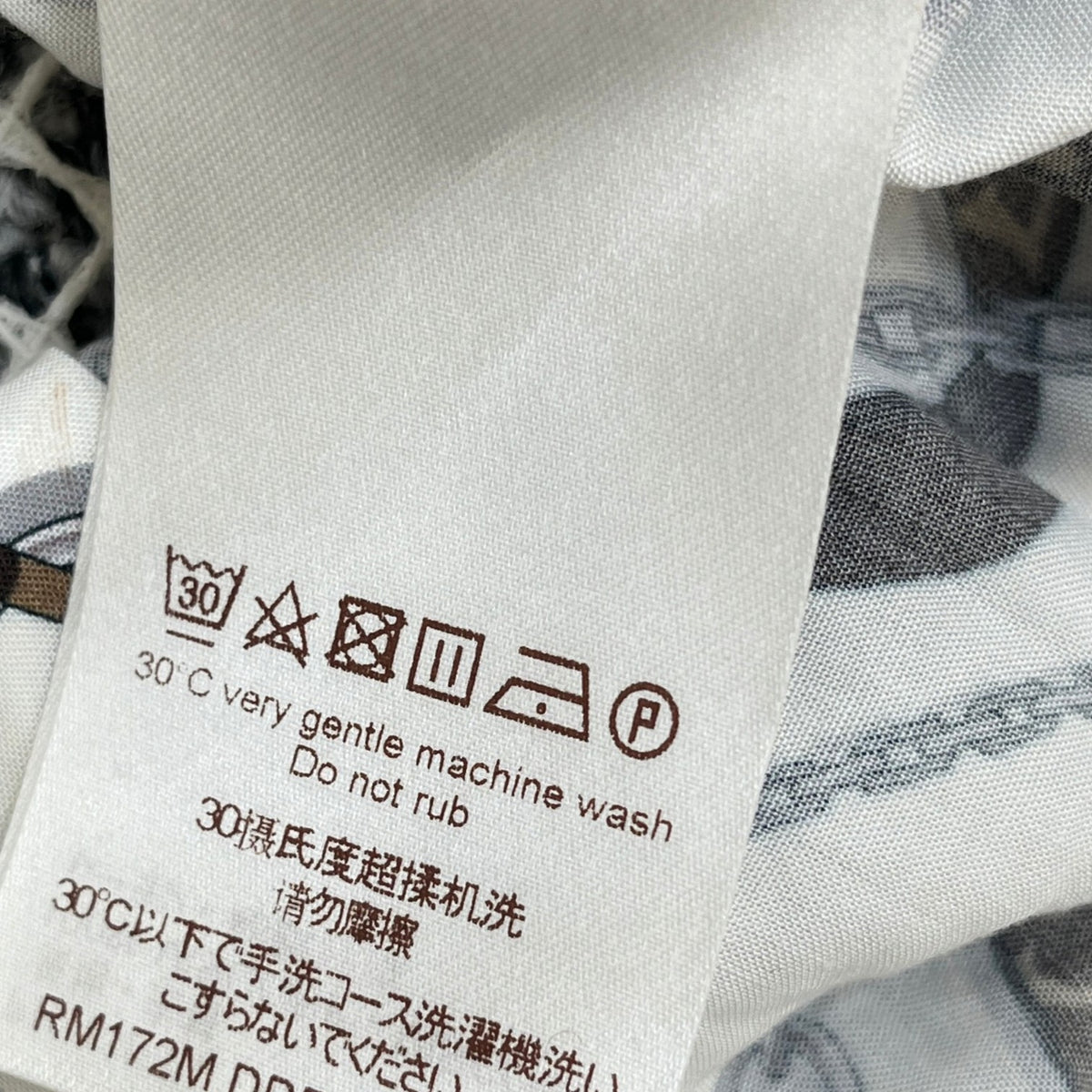Men's Monogram Chain Belt Print Long Sleeve Shirt White Size S - Photo 5