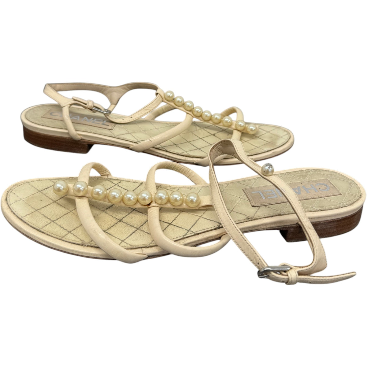 Women's Pearl Sandals Cream Size UK 6 / EU 39 - Photo 3