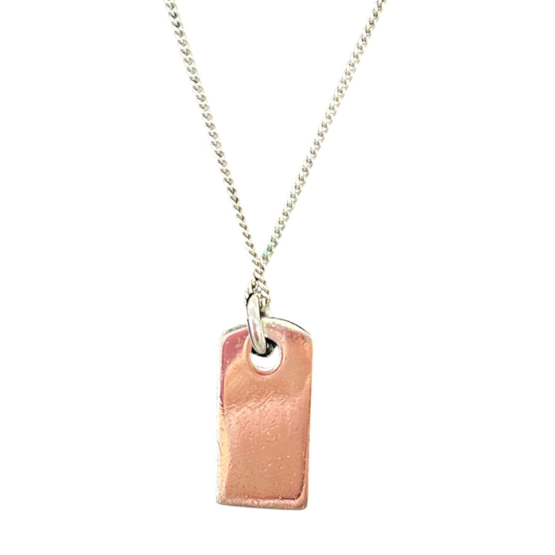 Women's Embellished Tag Necklace Silver