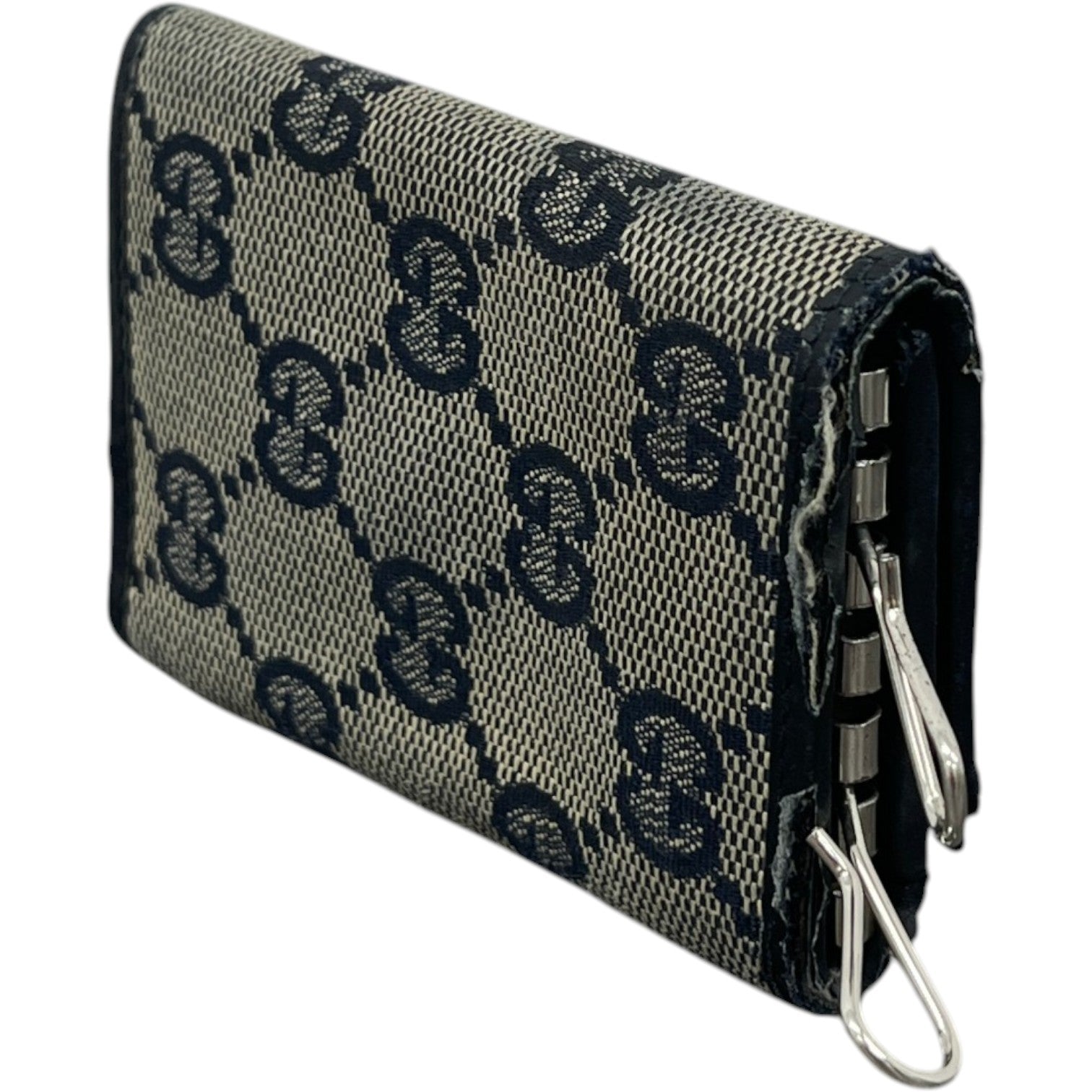 Men's Gg Canvas Trifold Key Wallet Beige - Photo 5